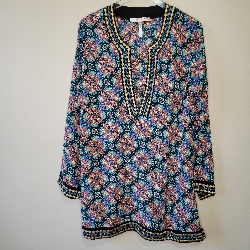 Nanette Lepore Swim Paloma Embroidered Tunic Beach Pool Coverup Dress Sz Medium - Picture 2 of 14